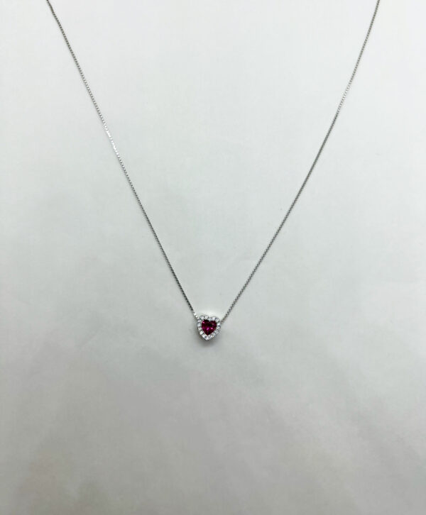Collana pendente cuore zirconi - immagine 5