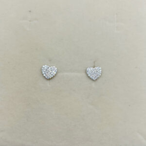 Orecchino cuore con zirconi bianchi
