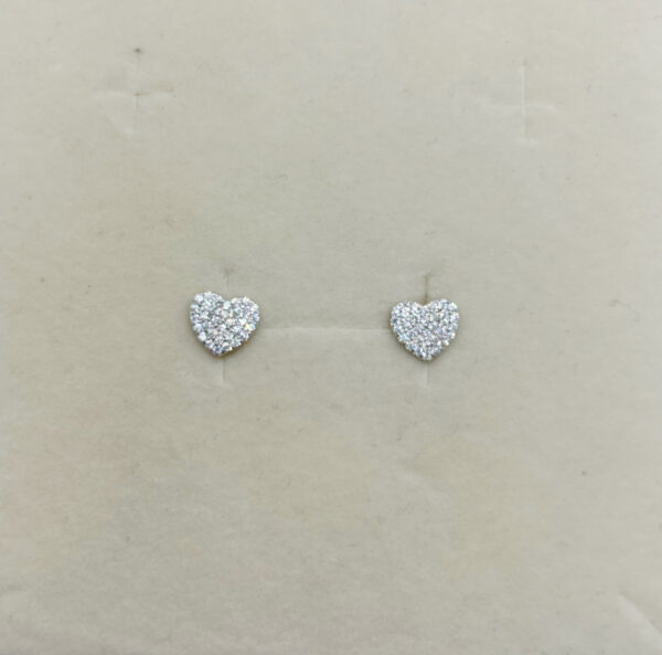 Orecchino cuore con zirconi bianchi