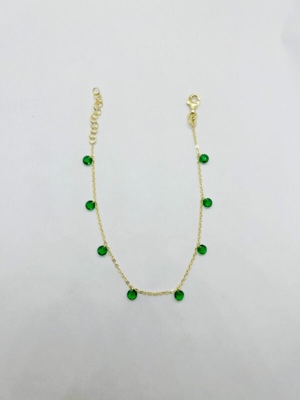 Bracciale con pendenti zirconi verdi - immagine 4