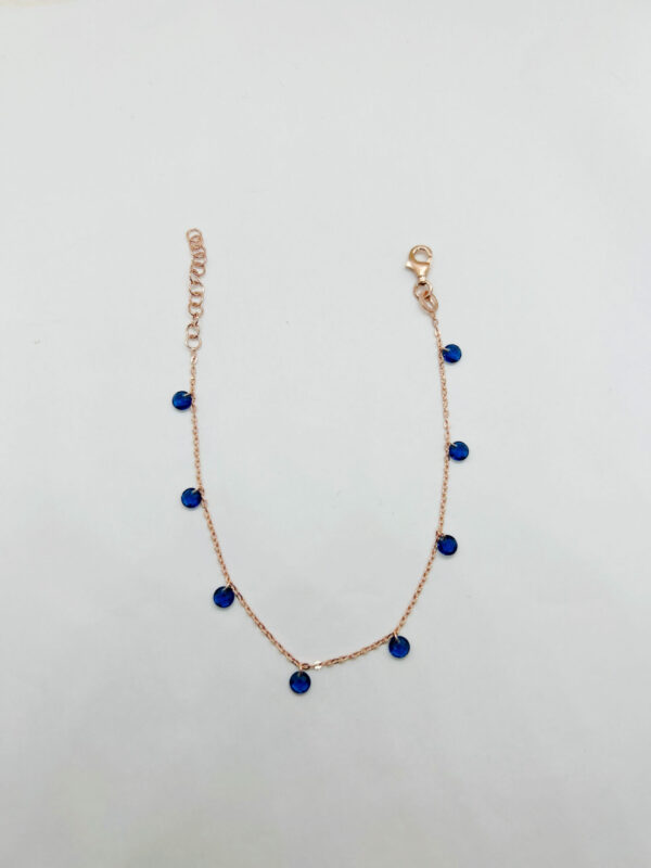 Bracciale con pendenti zirconi blu - immagine 3