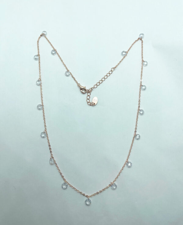 Collana con pendenti zirconi bianchi