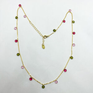 Collana con pendenti zirconi multicolor