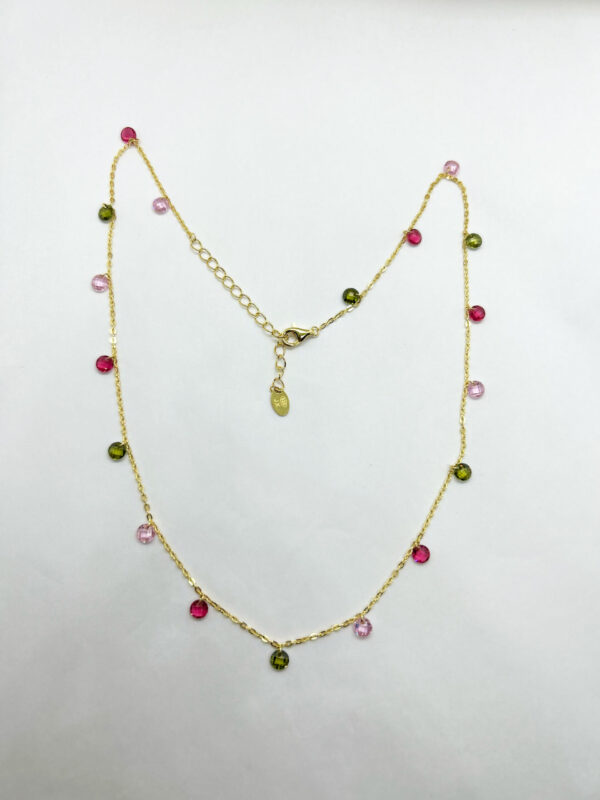 Collana con pendenti zirconi multicolor