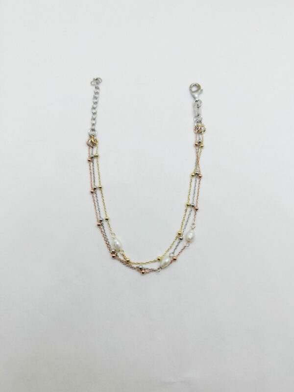 Bracciale tricolore con perle