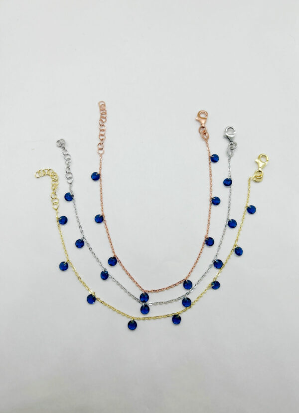 Bracciale con pendenti zirconi blu