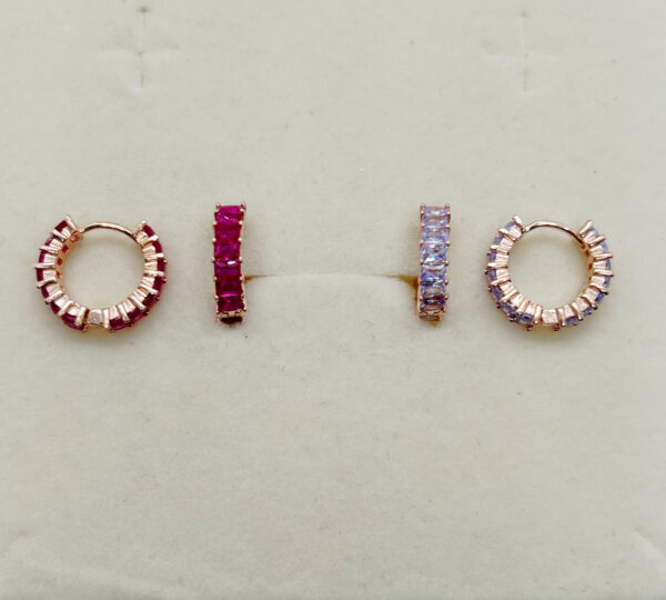 Orecchini cerchietto zirconi vari colori