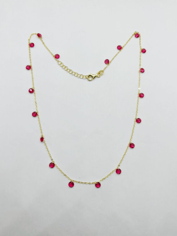 Collana pendenti zirconi fucsia - immagine 2
