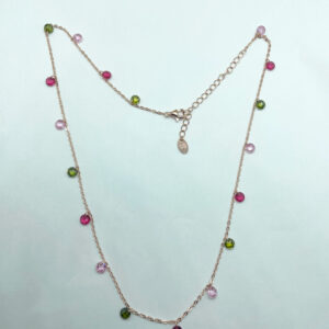 Collana con pendenti zirconi multicolor