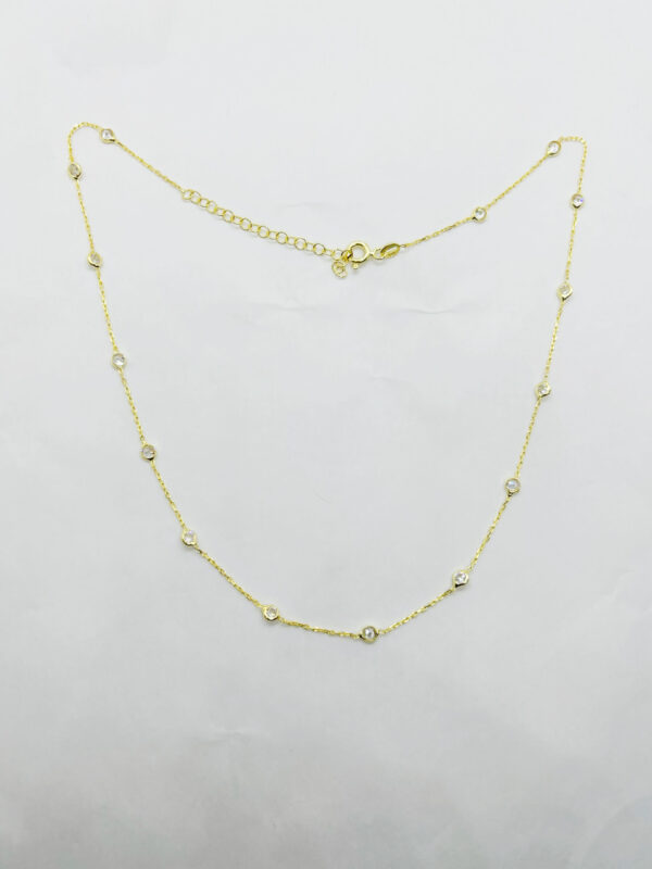 Collana placcata oro giallo 18k con zirconi bianchi