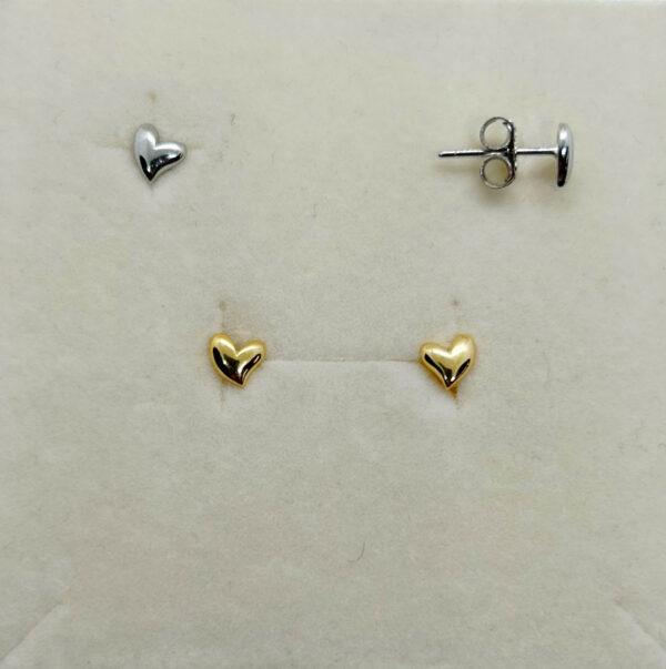 Orecchino cuore liscio - immagine 2