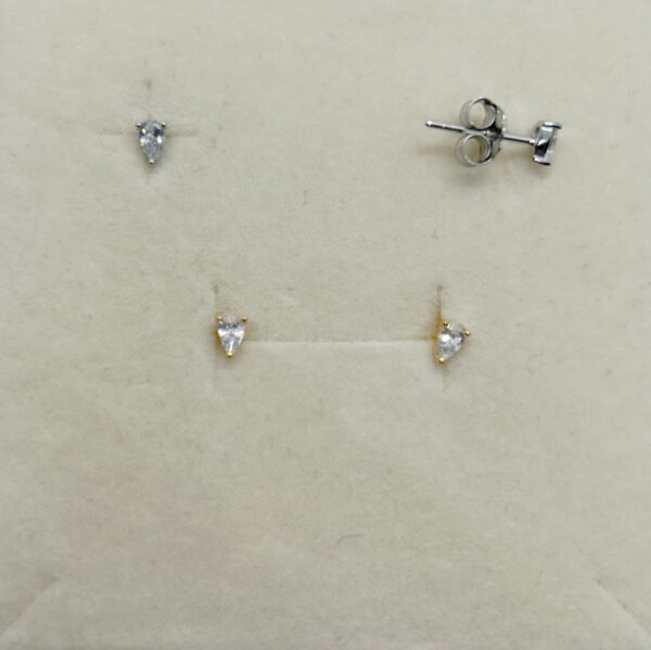 Orecchino goccia zircone bianco - immagine 2