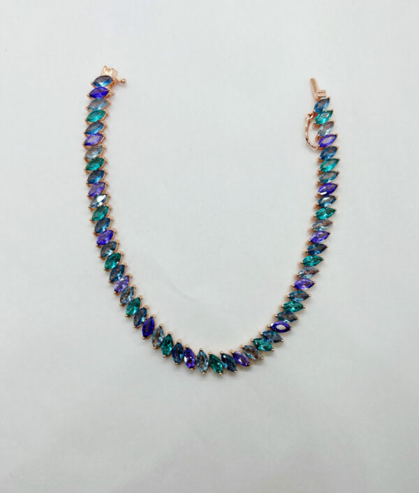 Bracciale tipo tennis con zirconi multicolor - immagine 2