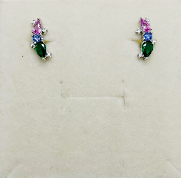 Orecchini con zirconi multicolor