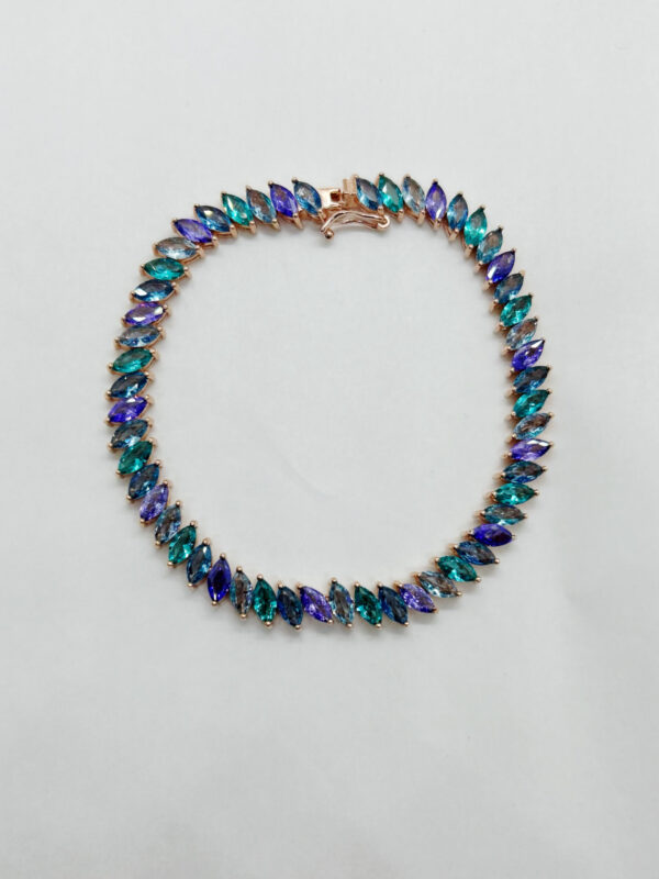 Bracciale tipo tennis con zirconi multicolor