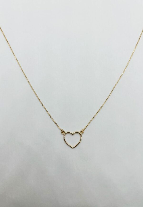 Collana in argento 925 placcata oro giallo 18k con cuore
