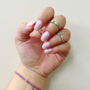 Anello zirconi verdi opale